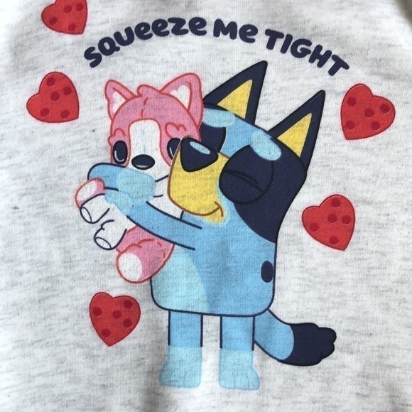 BLUEY Long Sleeve Pullover Sweatshirt Hearts Toddler Boy Girl Valentine’ Day 3T - Picture 6 of 8